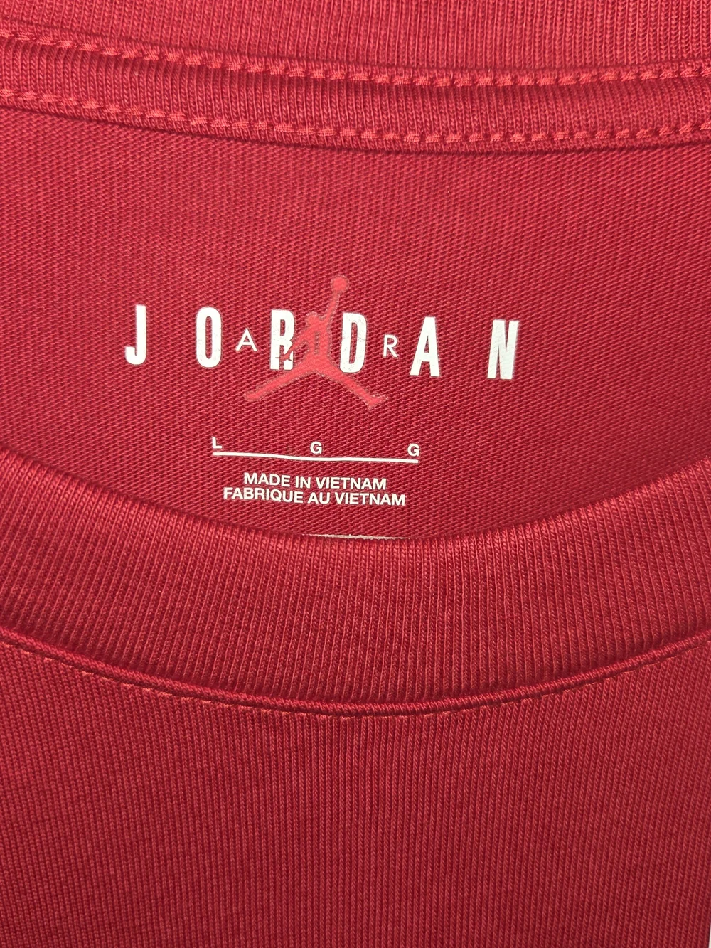 Red Jordan Brand Nike Sneaker Patch T-Shirt Large NWT